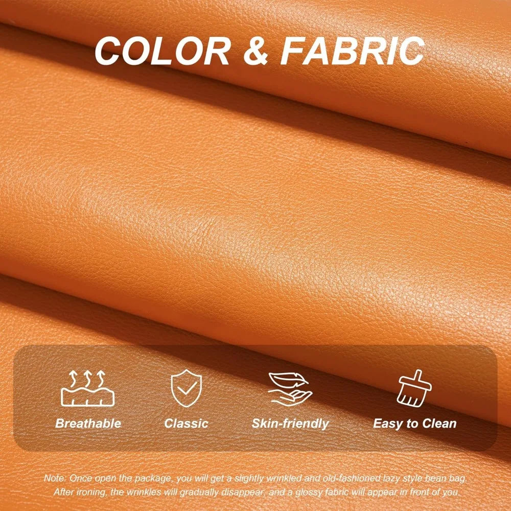 Bean Bag Chair Giant Bean Bag Sofa Memory Foam Bean Bag Couches for Adults, Leather Bean Bag Chairs for Living Room Bedroom Dor