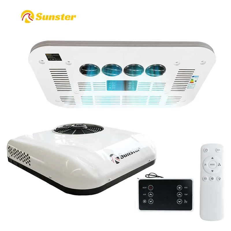 12V/24V Cool Rooftop Air Conditioner Electric Cool RV Rooftop Parking AC Unit For Truck Camper Van Caravans Garden