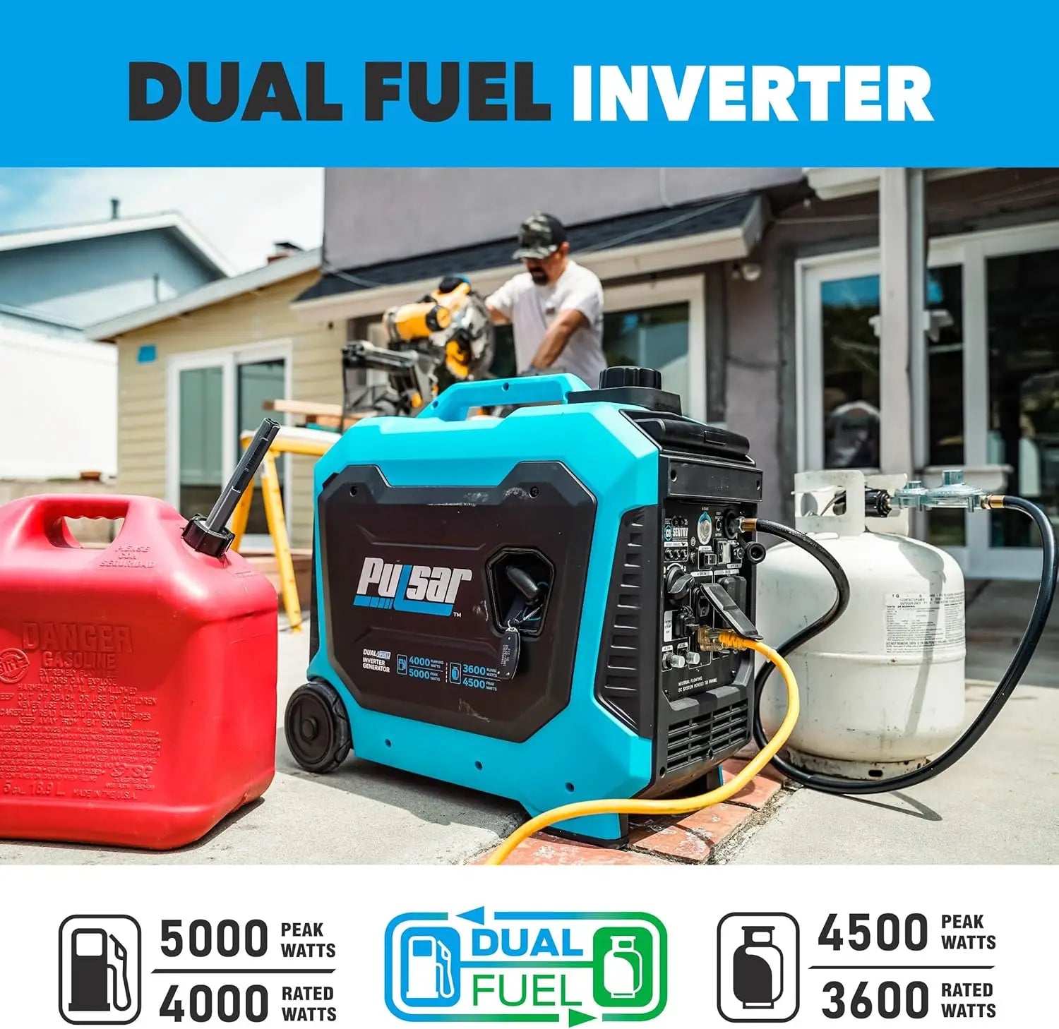PG5000BiSRCO Dual Fuel 30A RV Ready Portable Inverter Generator with Remote Start