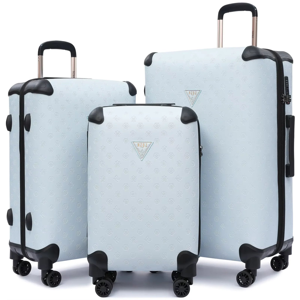 Vintage Luggage Set Luxury Travel Suitcase Artificial Leather Luggage 3PCS Large Capacity Suitcase with Double Spinner Wheels
