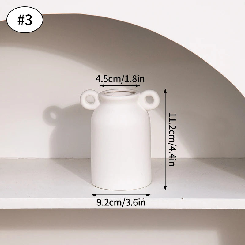 White Nordic Flower Vase Ceramic Vases Room Decor Modern Ceramic Flowers Bottle Plants Flower Pot Home Living Room Decoration