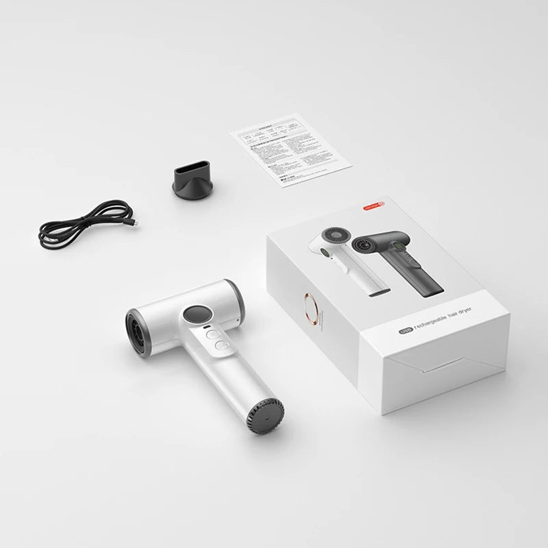 Wireless Portable Hot and Cold Hair Dryer 30000 RPM 100-Speed Stepless Adjustment Home and Travel Hair Dryer 15600mAh Battery