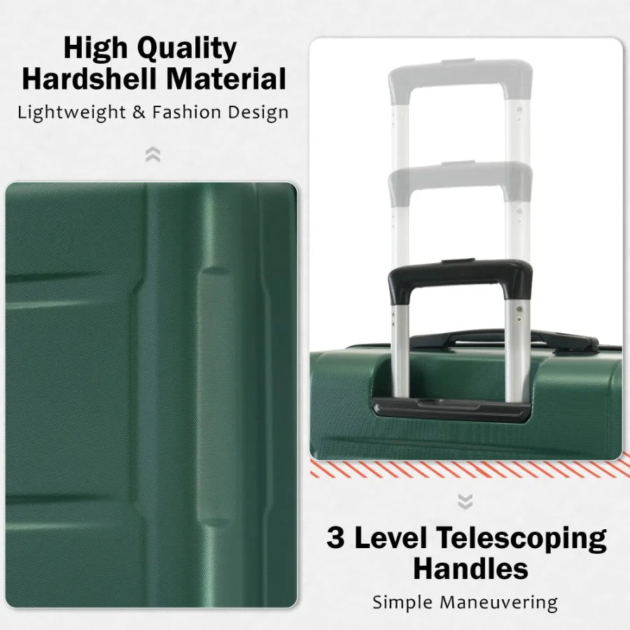 2 Piece Luggage Set with Bags Expanable Spinner Wheels ABS Lightweight Suitcase with TSA Lock 20inch+24inch