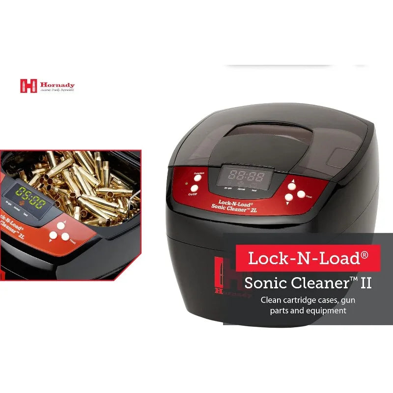 Hornady Lock-N-Load Sonic Cleaner 2L,110V,043320, Premium Way to Clean Gun Parts & Bullet Casings, 80W Heated Ultrasonic Cleaner