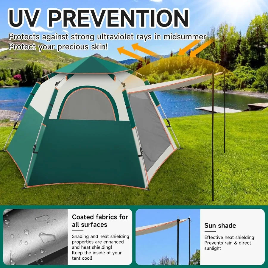 Camping Tent 2 3 4 Person Instant Easy Pop Up Tents for Camping Lightweight Backpacking Tent Automatic Family Easy Set Up TentP