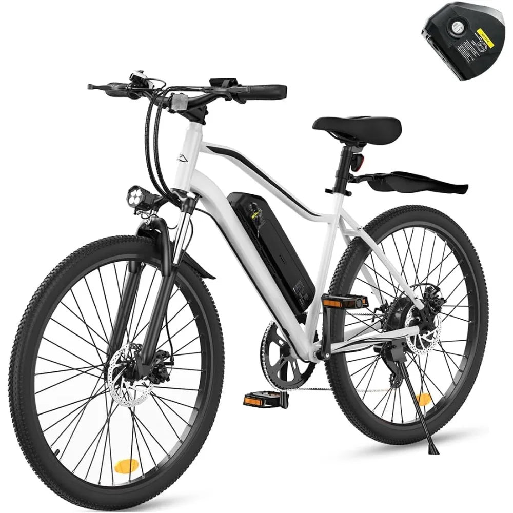 Electric Bike - 500W/1000W Peak Motor Electric Bicycle, 20MPH, 55/60 Miles, Removable Battery, Shock Absorber, 5/7-Speed