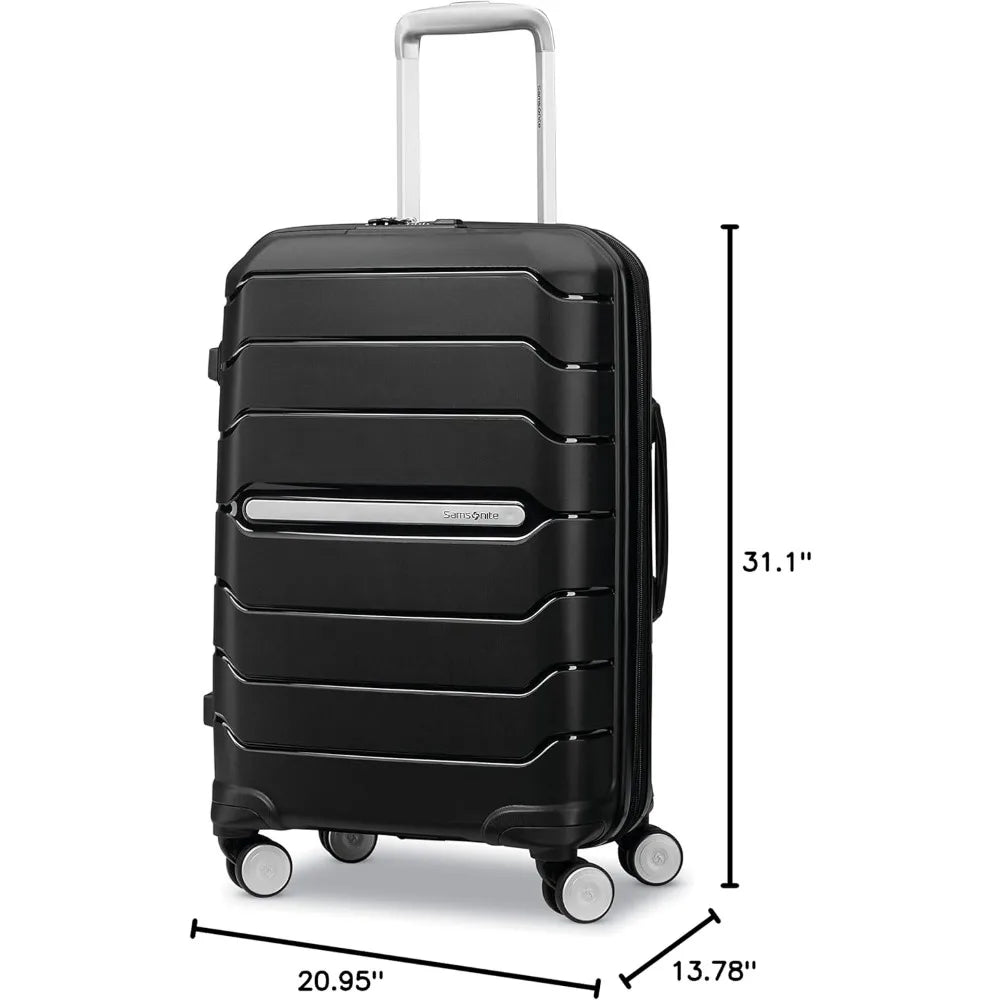 large checked luggage with dual 360° spinner wheels - tsa lock, airline approved, lightweight durable polypropylene