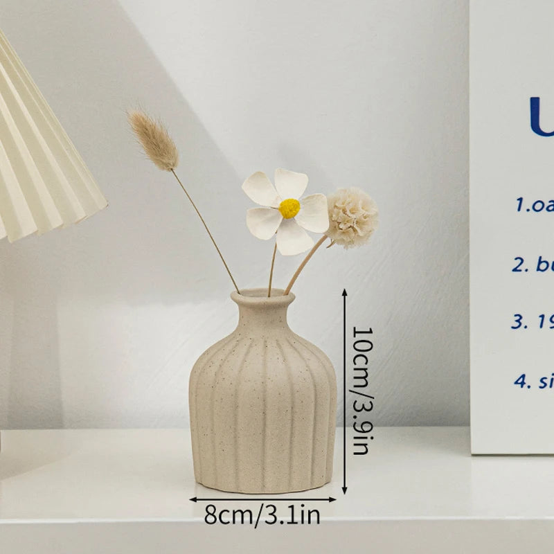 White Nordic Flower Vase Ceramic Vases Room Decor Modern Ceramic Flowers Bottle Plants Flower Pot Home Living Room Decoration