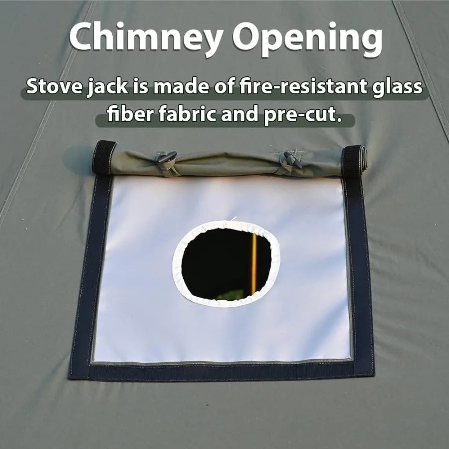 Cotton Canvas Bell Tent with Stove Jack Roomy Yurt for Family Glamping Camping 4 Season Tent with Zipped Removable Floor