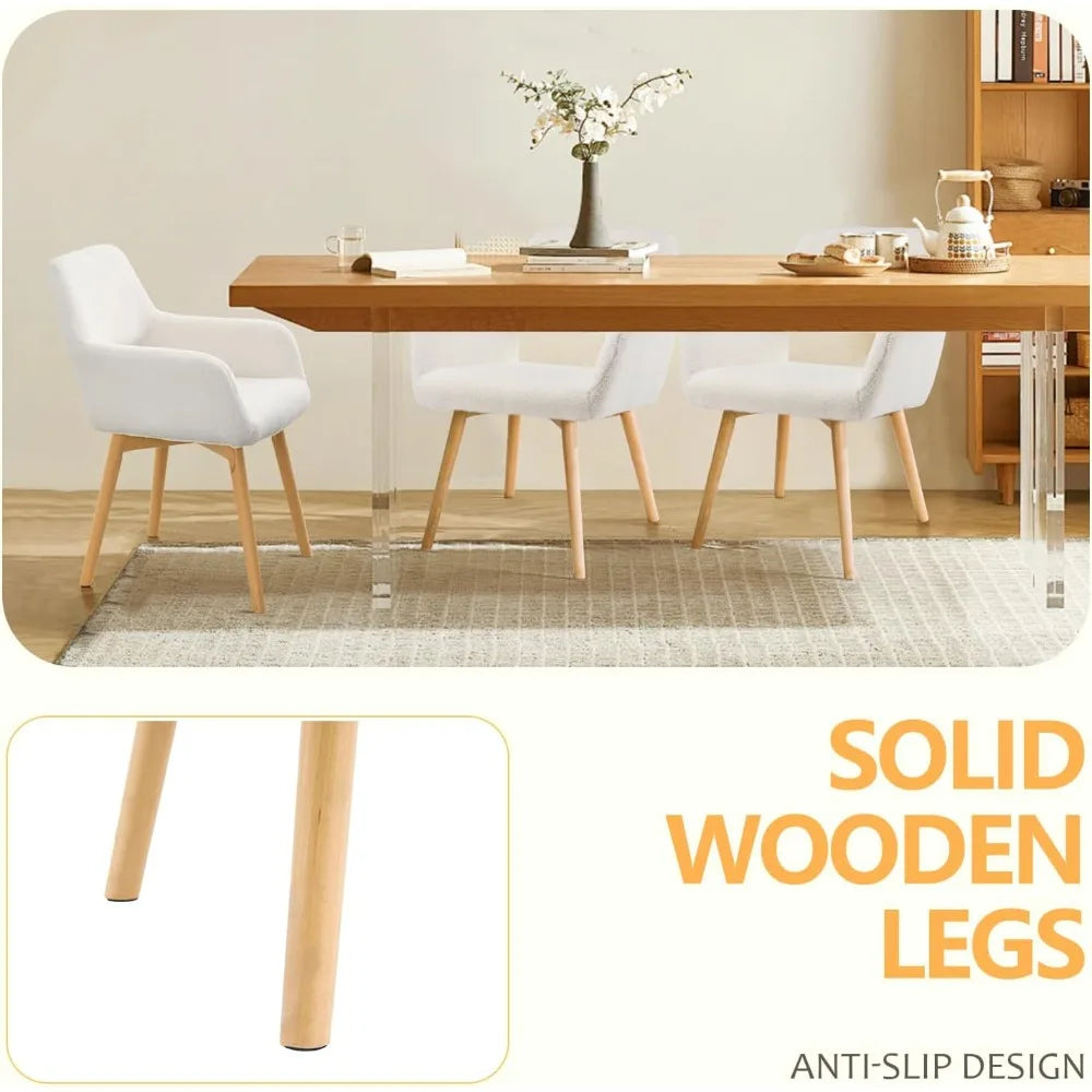 Mid-Century Modern Dining Chairs: Comfortable Set Options for 2, 4, and 6 - Perfect for Kitchen, Dining, Living Rooms, and Bedro