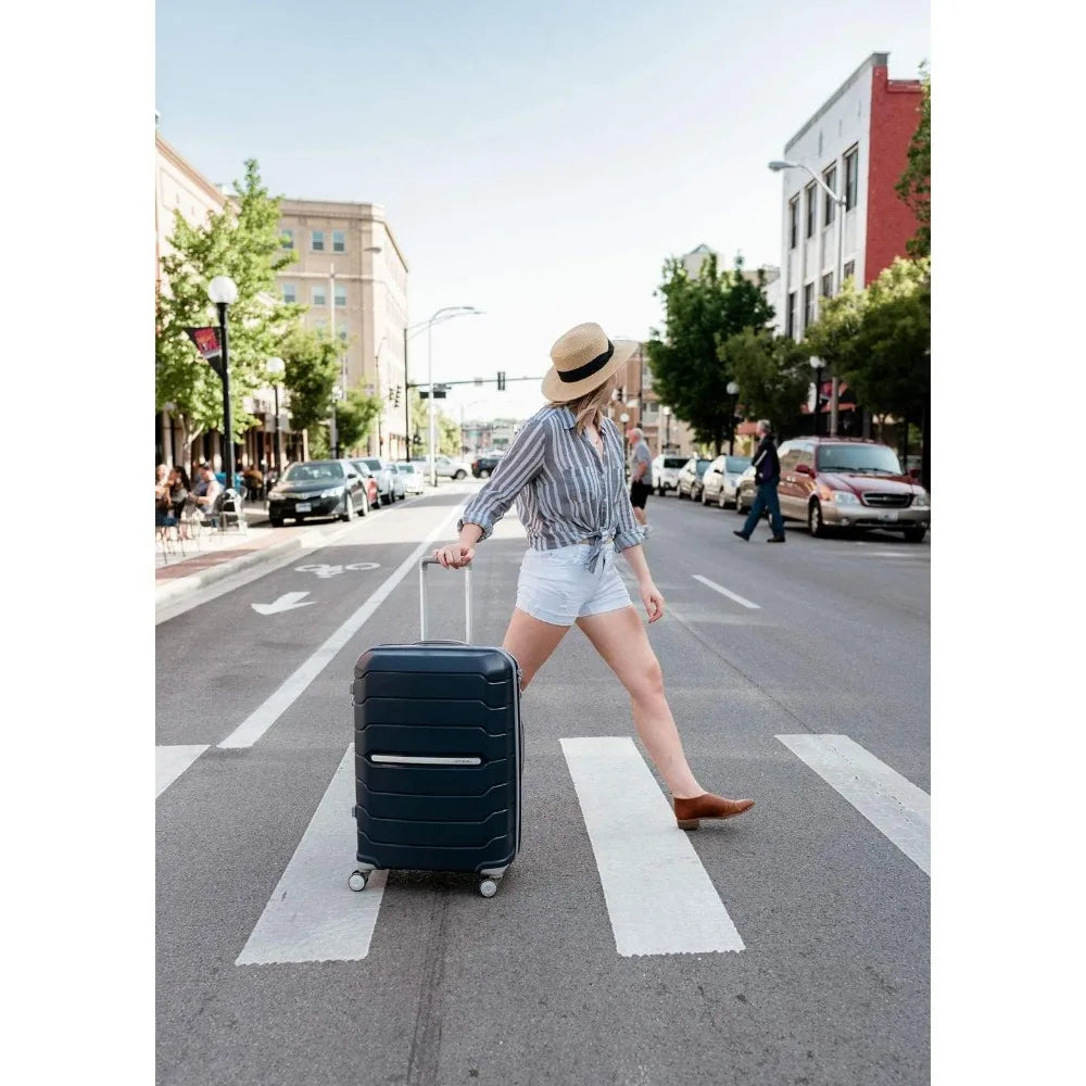 28-inch large luggage with dual 360° spinner wheels - tsa lock, airline-approved, lightweight