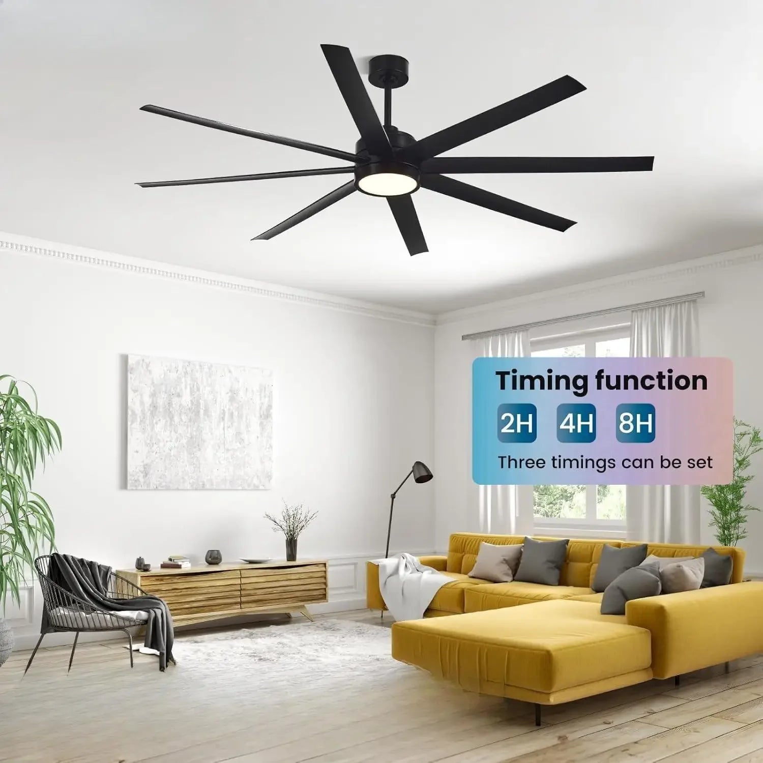 Modern Ceiling Fans with Lights, Ceiling Fan with Light and Remote, Bedroom Living Room Outdoor/Industrial, Dimmable