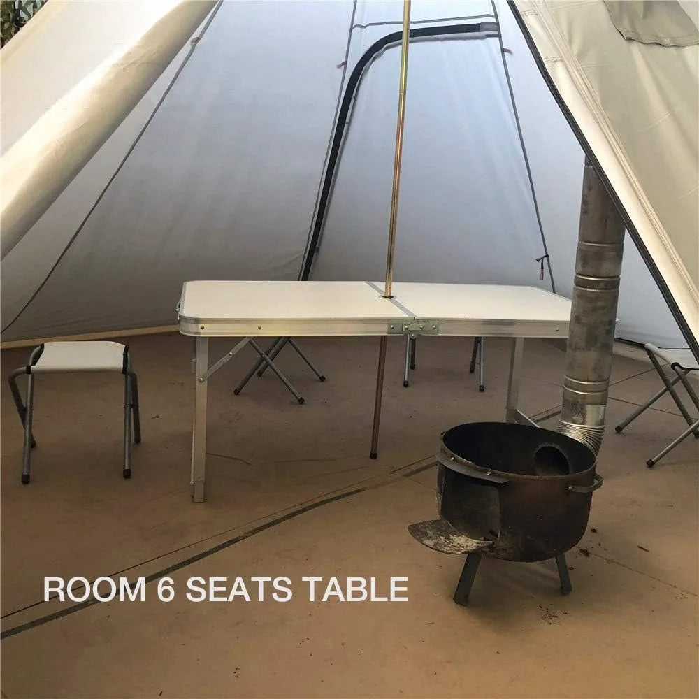 4 Persons 5lb Lightweight Tipi Hot Tents with Stove Jack, 7'3" Standing Room, Teepee Tent for Hunting Family Team Backpacking Ca