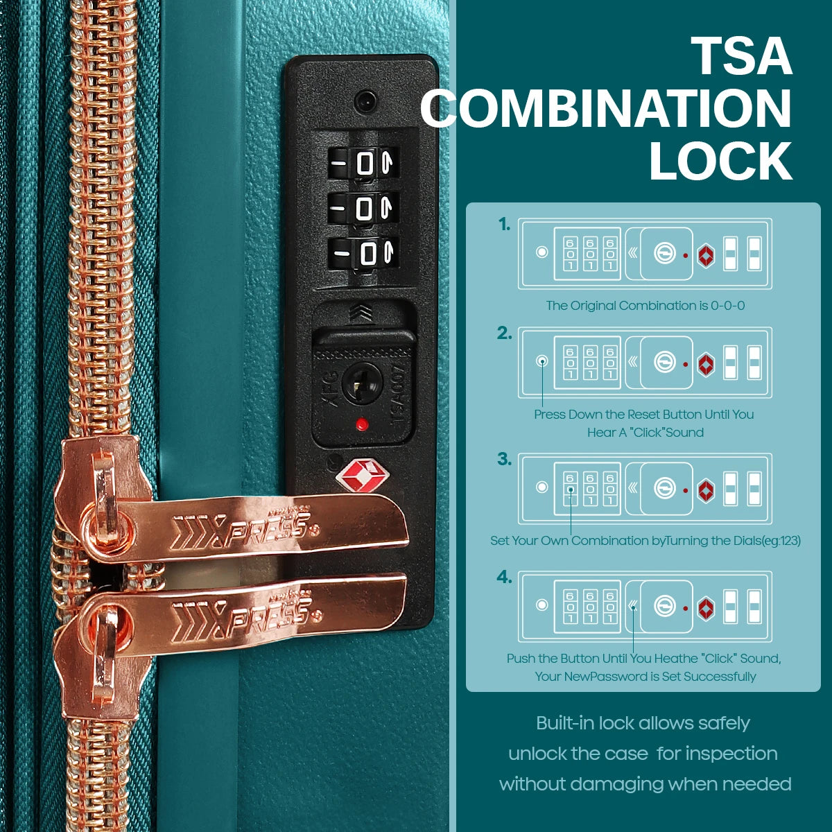 4 Pieces Luggage Sets 14in 20in 25in 29in PP Hard Shell Lightweight Expandable Suitcase Set with Spinner Wheels & TSA Lock