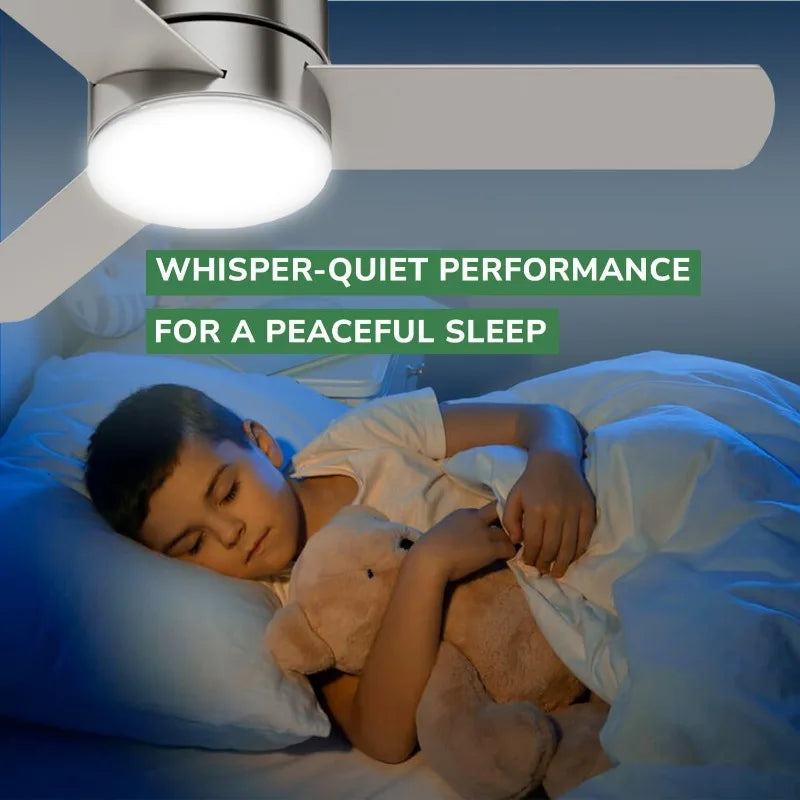 Fan 59454 Minimus 44-Inch Low Profile Ceiling Fan with Energy-Efficient LED Light Kit and Remote Control, Ultra-Quiet Mot