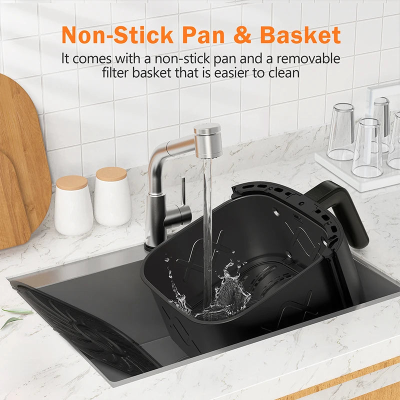 CROWNFUL Air Fryer 7L Touch-screen Display Air Fryer Oven with 8 Cooking Programs Oilless Electric Cooker and Nonstick Basket