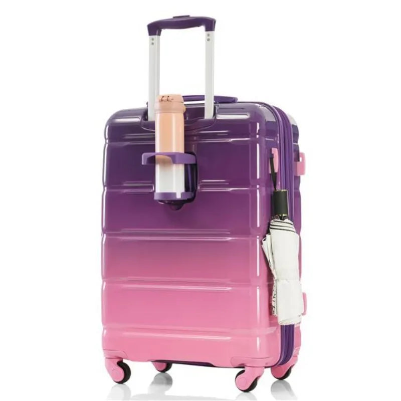 With USB Port, Airline Certified Carry-on Luggage With Cup Holder, ABS,PC Hard Shell Luggage With Spinner Wheels