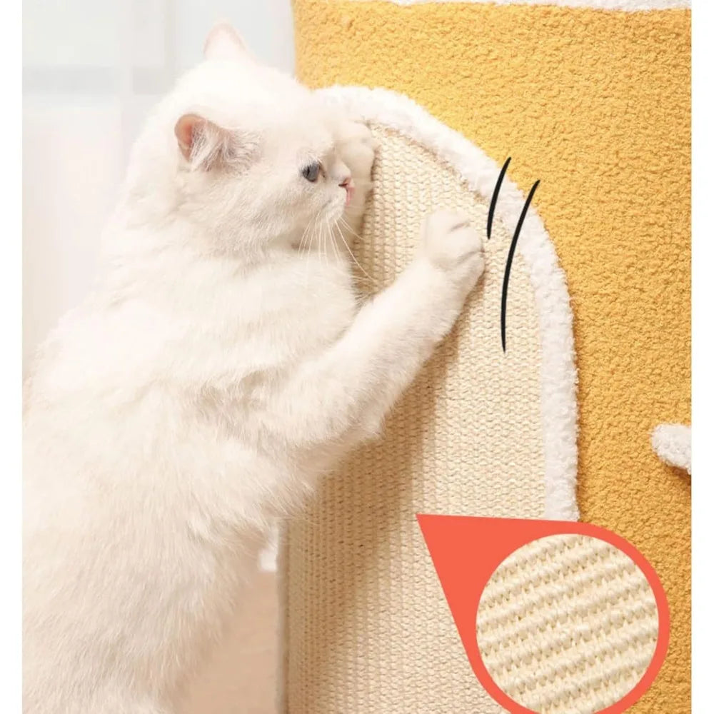 Multifunctional Yellow Duck-Themed Cat Tree and House for Cats Up to 75Kg - Easy Assembly Cat Castle with Cute Design