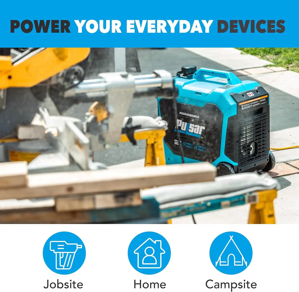 PG5000BiSRCO Dual Fuel 30A RV Ready Portable Inverter Generator with Remote Start