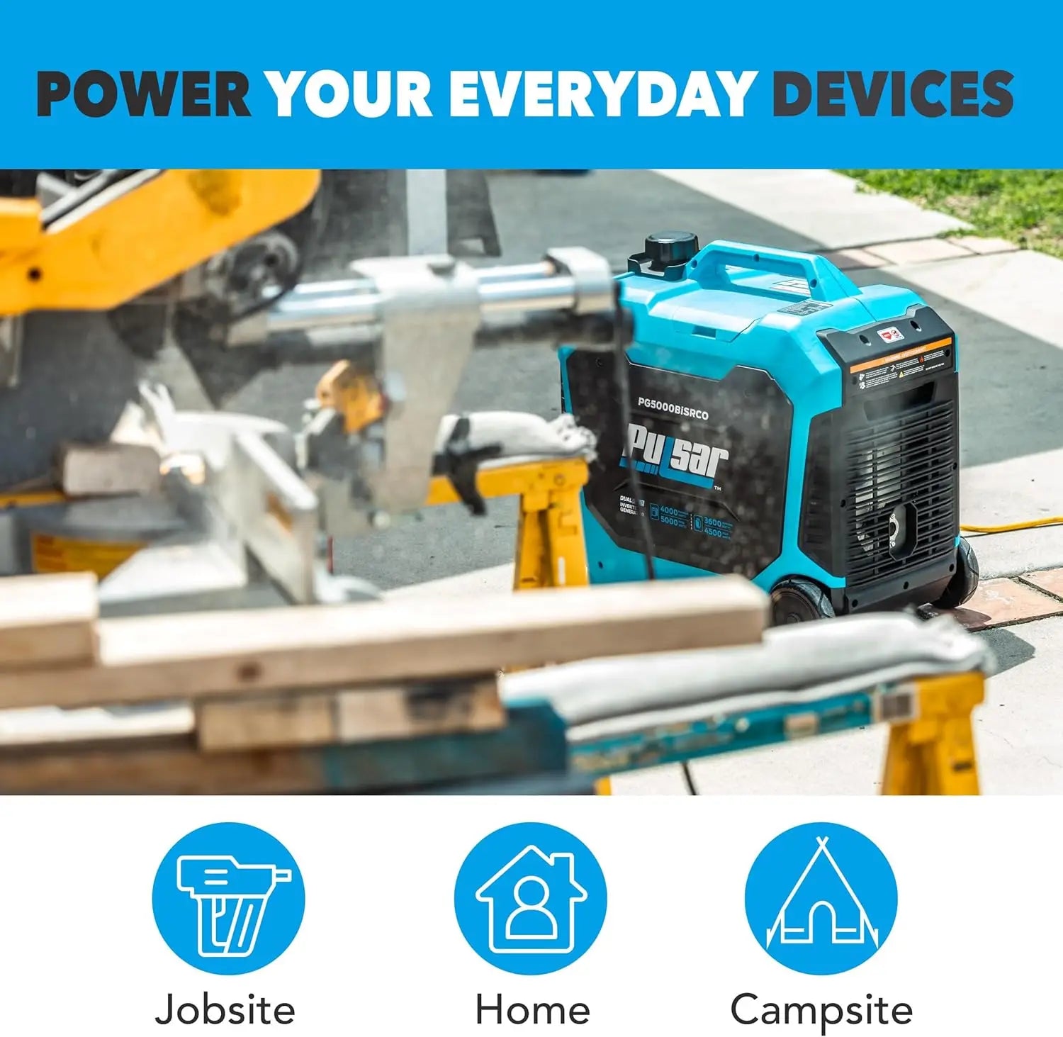 PG5000BiSRCO Dual Fuel 30A RV Ready Portable Inverter Generator with Remote Start