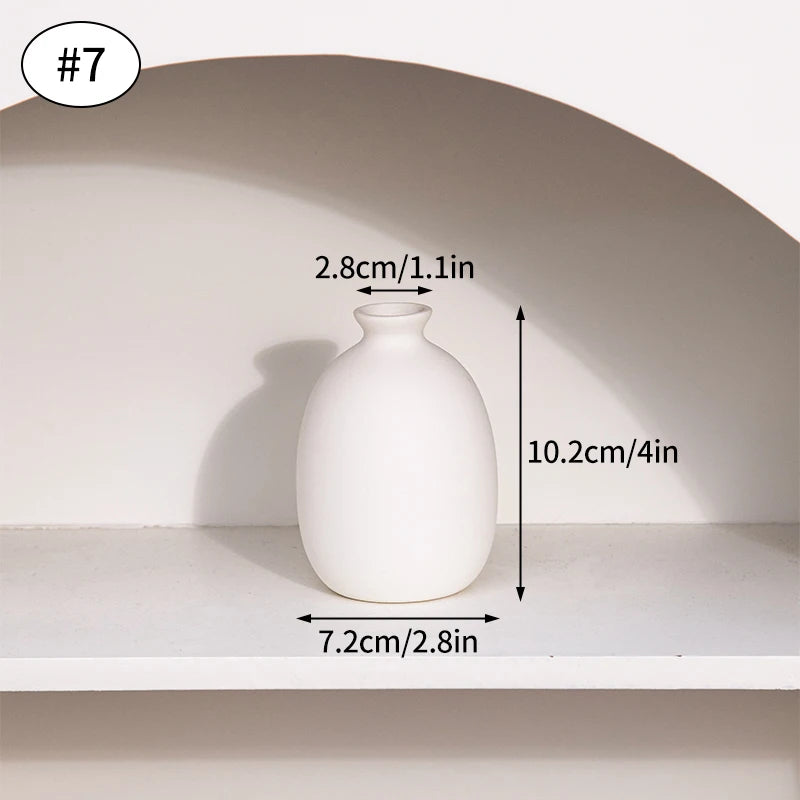 White Nordic Flower Vase Ceramic Vases Room Decor Modern Ceramic Flowers Bottle Plants Flower Pot Home Living Room Decoration