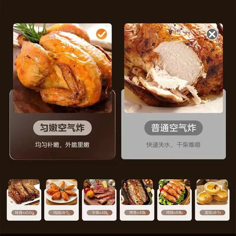 Midea Air Fryer 5L Large Capacity Flip-Free Full Metal Liner Smart Full Screen Touch Smart Air Fryer