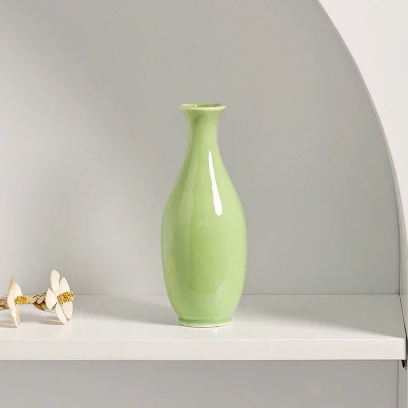 White Ceramic Bud Vase Small Flower Vases Hydroponic Plants Pot Modern Decorative Vases for Home Living Room Dining Table Decor