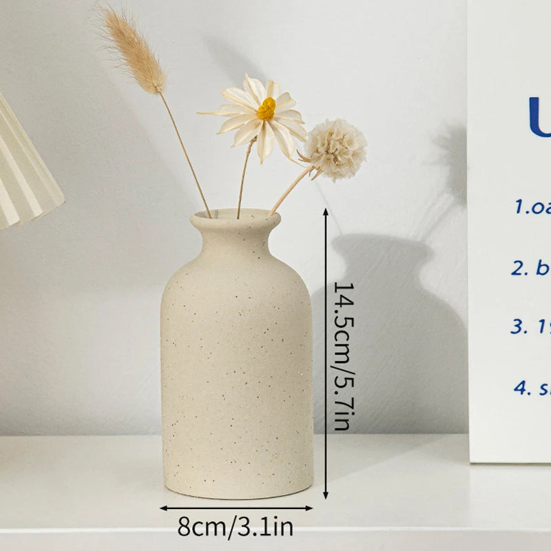 White Nordic Flower Vase Ceramic Vases Room Decor Modern Ceramic Flowers Bottle Plants Flower Pot Home Living Room Decoration