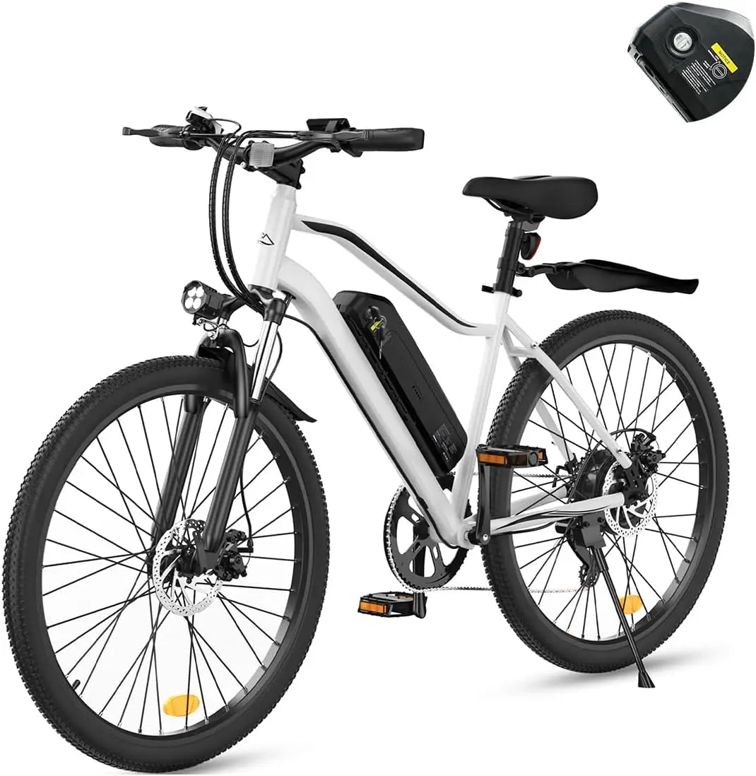 Electric Bike - 500W/1000W Peak Motor Electric Bicycle, 20MPH, 55/60 Miles, Removable Battery, Shock Absorber, 5/7-Speed