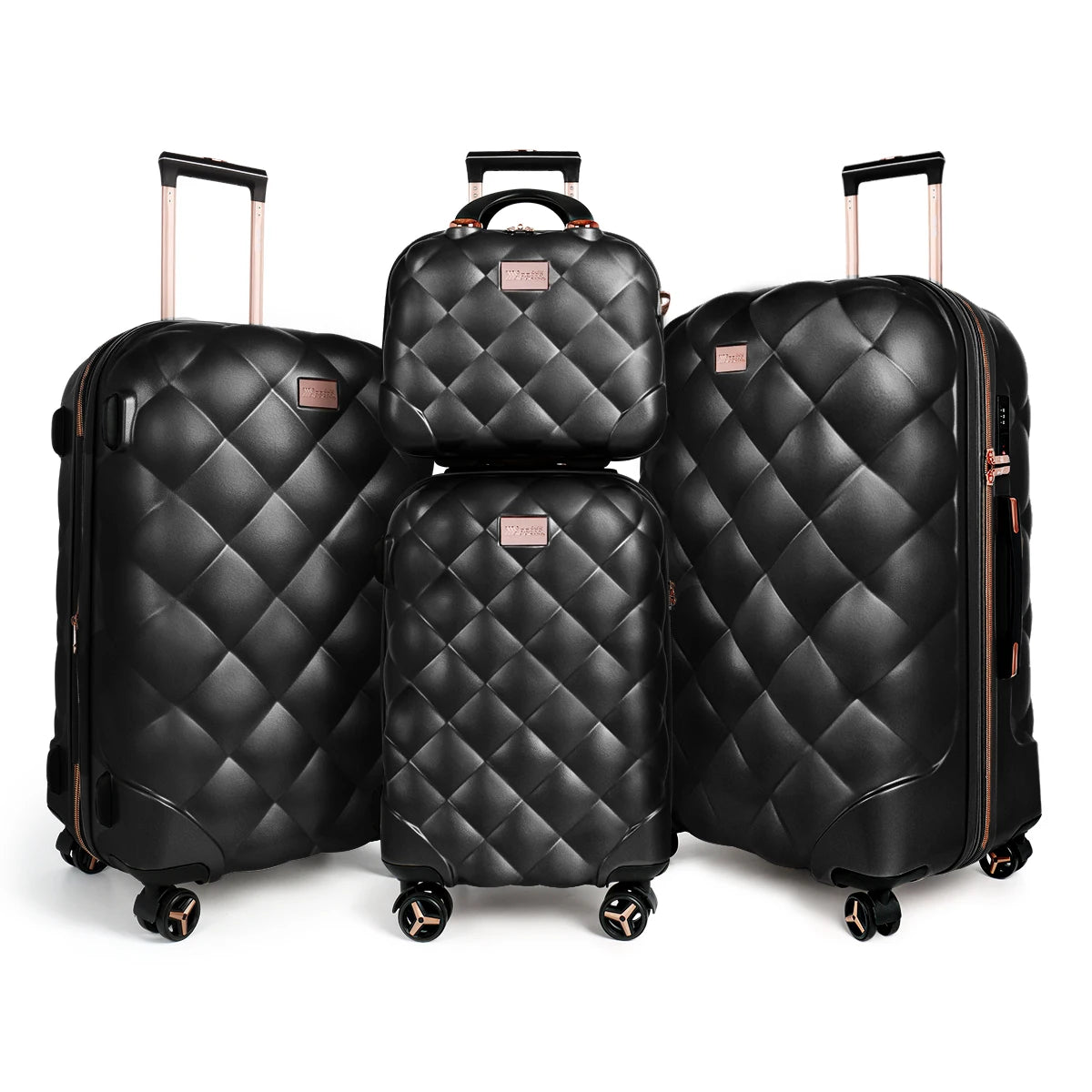 4 Pieces Luggage Sets 14in 20in 25in 29in PP Hard Shell Lightweight Expandable Suitcase Set with Spinner Wheels & TSA Lock