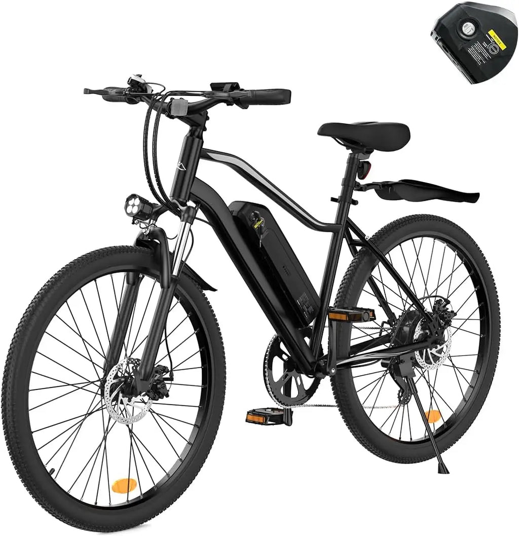 Electric Bike - 500W/1000W Peak Motor Electric Bicycle, 20MPH, 55/60 Miles, Removable Battery, Shock Absorber, 5/7-Speed