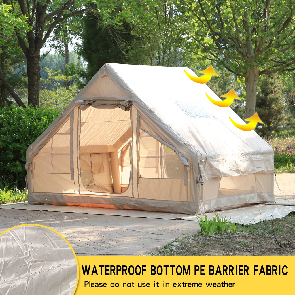 Inflatable Tent for Camping,4/6 Person Blow Up Air Glamping Room Tent House with Stove