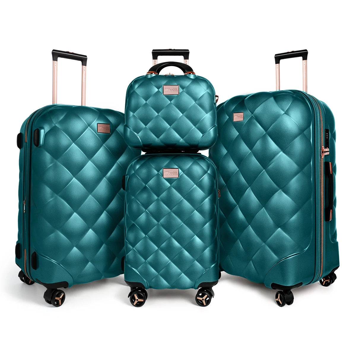 4 Pieces Luggage Sets 14in 20in 25in 29in PP Hard Shell Lightweight Expandable Suitcase Set with Spinner Wheels & TSA Lock