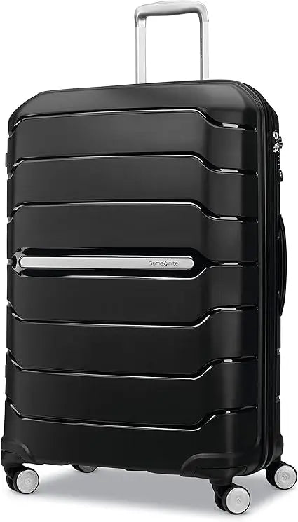 large checked luggage with dual 360° spinner wheels - tsa lock, airline approved, lightweight durable polypropylene