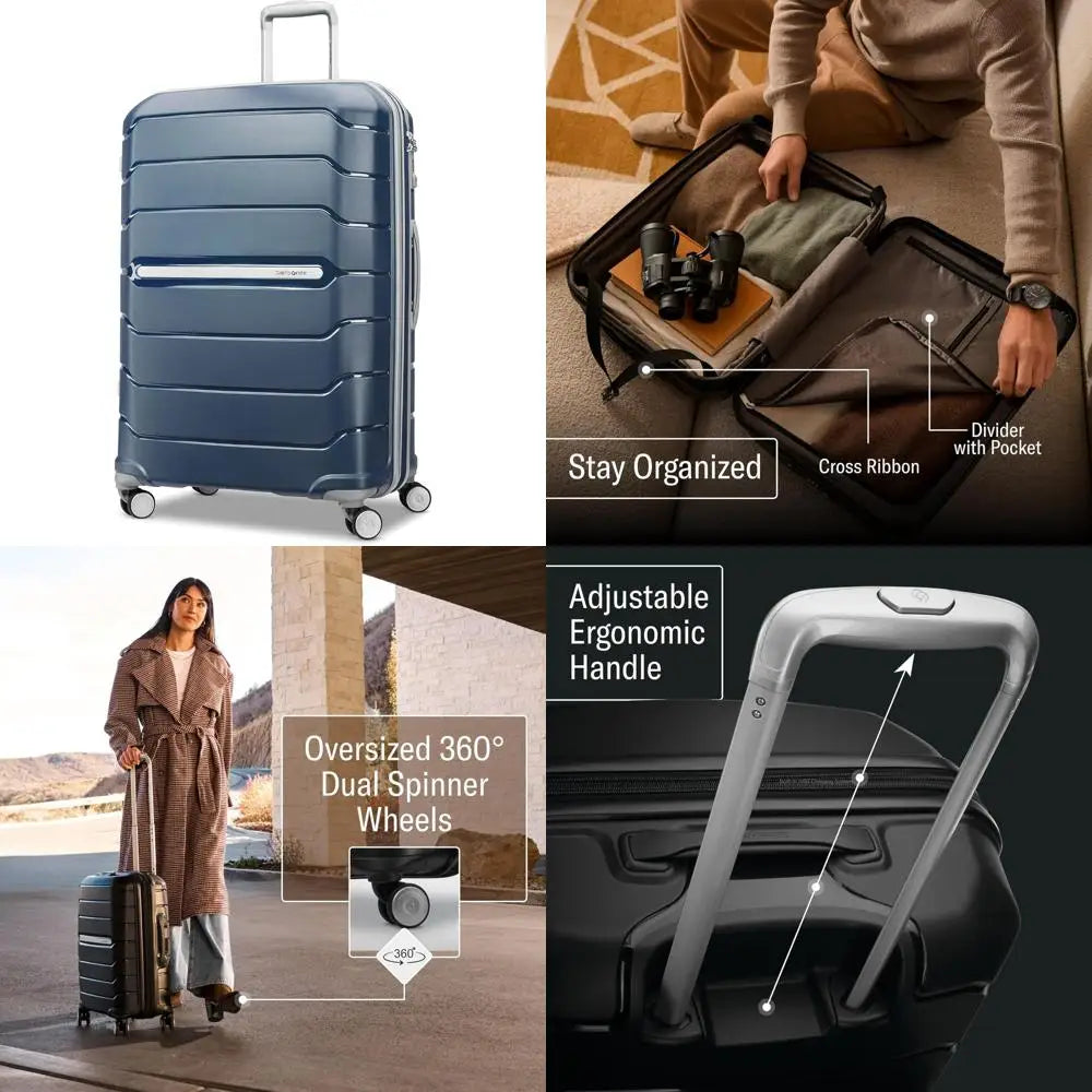 28-inch large luggage with dual 360° spinner wheels - tsa lock, airline-approved, lightweight