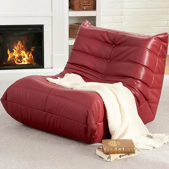 Bean Bag Chair Giant Bean Bag Sofa Memory Foam Bean Bag Couches for Adults, Leather Bean Bag Chairs for Living Room Bedroom Dor