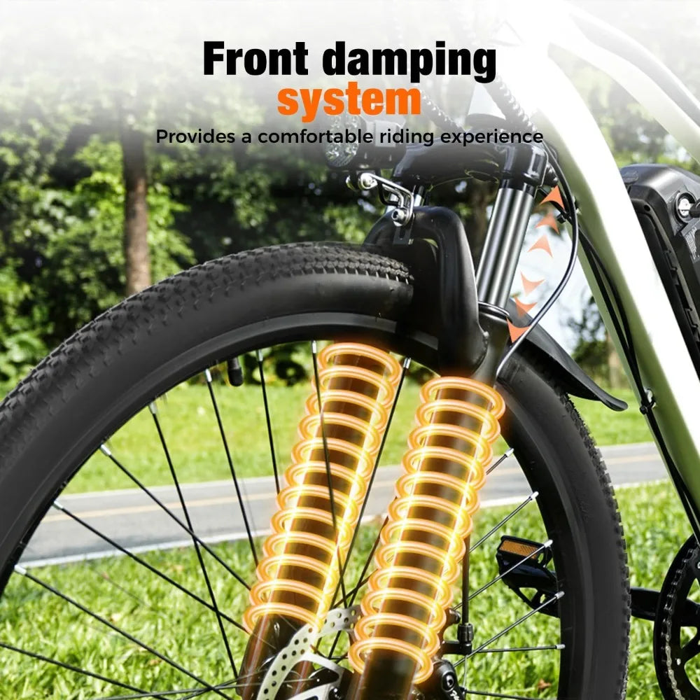 Electric Bike - 500W/1000W Peak Motor Electric Bicycle, 20MPH, 55/60 Miles, Removable Battery, Shock Absorber, 5/7-Speed