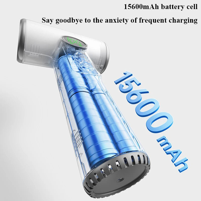 Wireless Portable Hot and Cold Hair Dryer 30000 RPM 100-Speed Stepless Adjustment Home and Travel Hair Dryer 15600mAh Battery