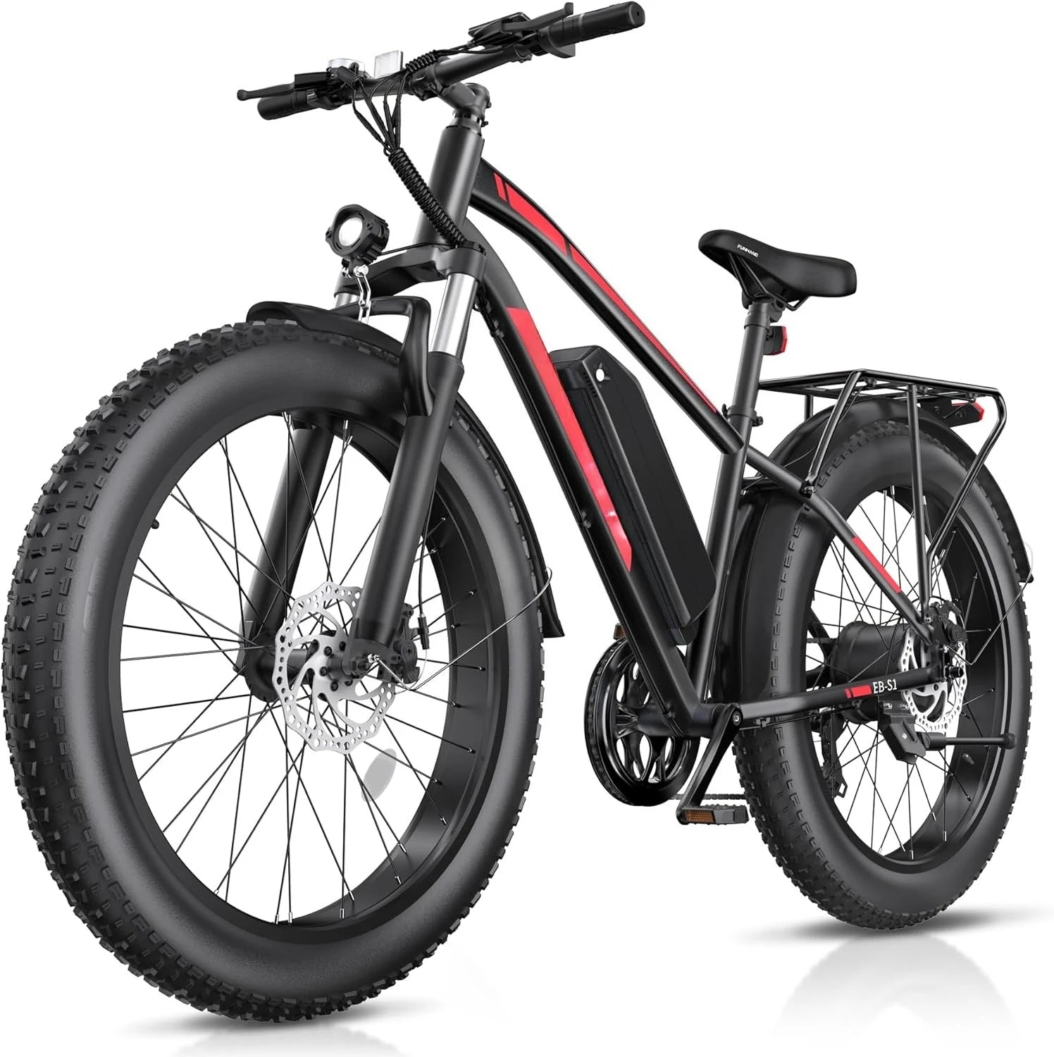 Electric Bike for Adults, Peak 1000W Ebike, 25MPH 60Miles Electric Mountain Bike, 26" Fat Tire Electric Bicycle with 48V 13AH