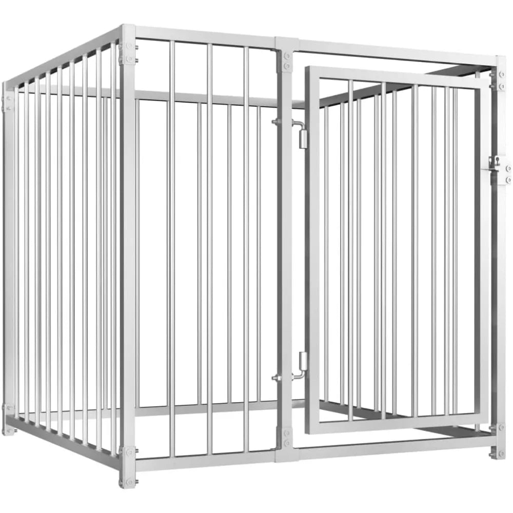 Very /Dog Kennel Tough Steel Silver, Outdoor Cage For Dogs, Houses Small Animals, Playpen Enclosure, Kennels For Outside, Pet Fe