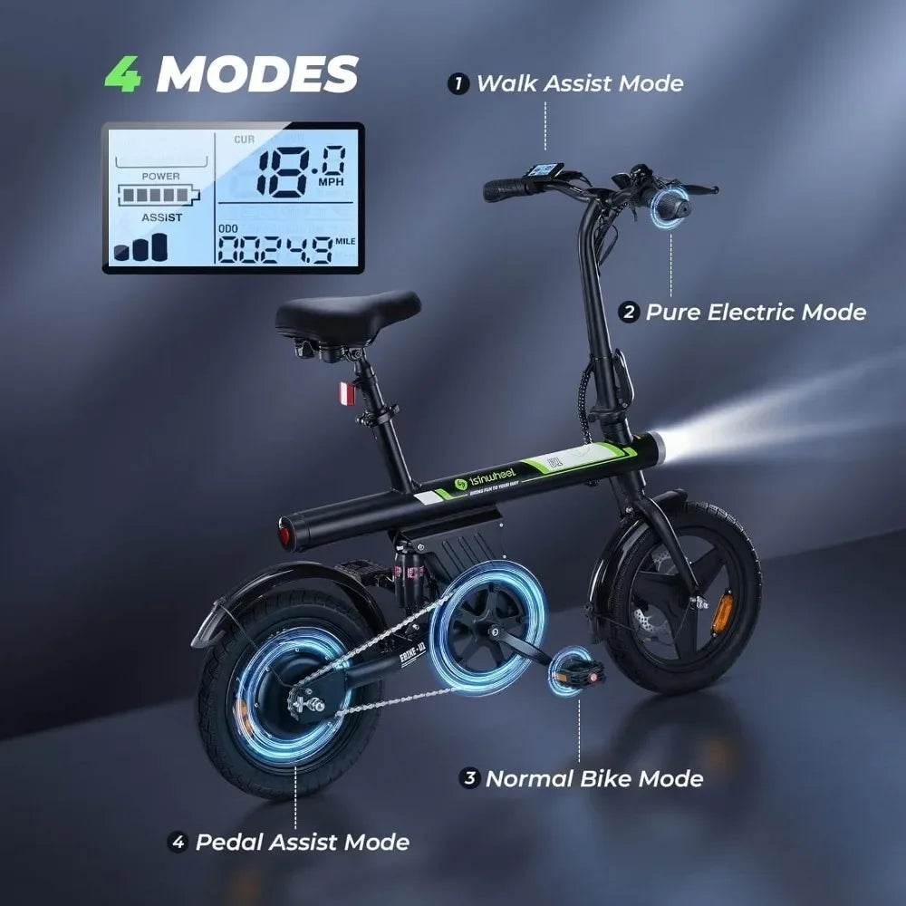 HOME-Electric Bike for Adult 500W Motor, 20 mph Folding Ebike, 14"/16"/20" Adult Electric Bicycles with Smart shed