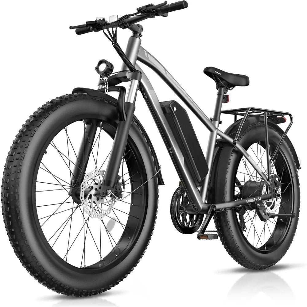 Electric Bike for Adults, Peak 1000W Ebike, 25MPH 60Miles Electric Mountain Bike, 26" Fat Tire Electric Bicycle with 48V 13AH