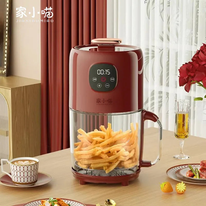 Mini Air Fryer 2L Transparent Visual Automatic Multifunctional for Dormitory Single Serving
