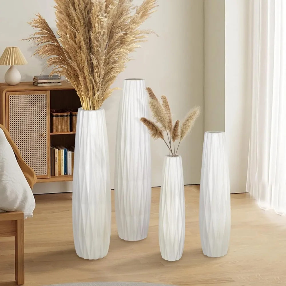 Large White Ceramic Floor Vase, 35.8 Tall Decor for Home, Living Room, Office, Bedroom