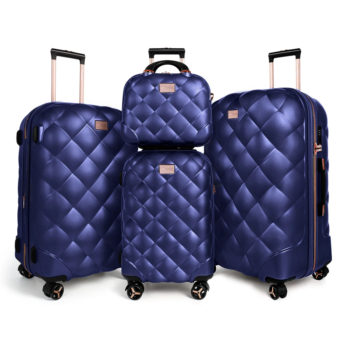 4 Pieces Luggage Sets 14in 20in 25in 29in PP Hard Shell Lightweight Expandable Suitcase Set with Spinner Wheels & TSA Lock