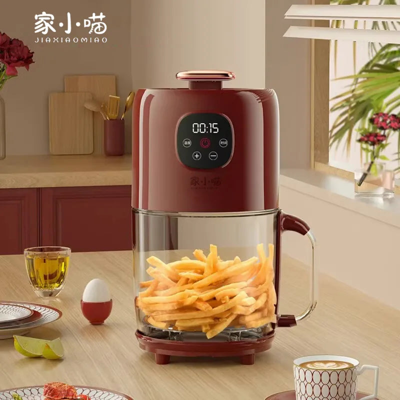 Mini Air Fryer 2L Transparent Visual Automatic Multifunctional for Dormitory Single Serving