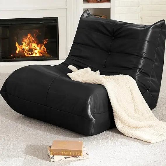 Bean Bag Chair Giant Bean Bag Sofa Memory Foam Bean Bag Couches for Adults, Leather Bean Bag Chairs for Living Room Bedroom Dor