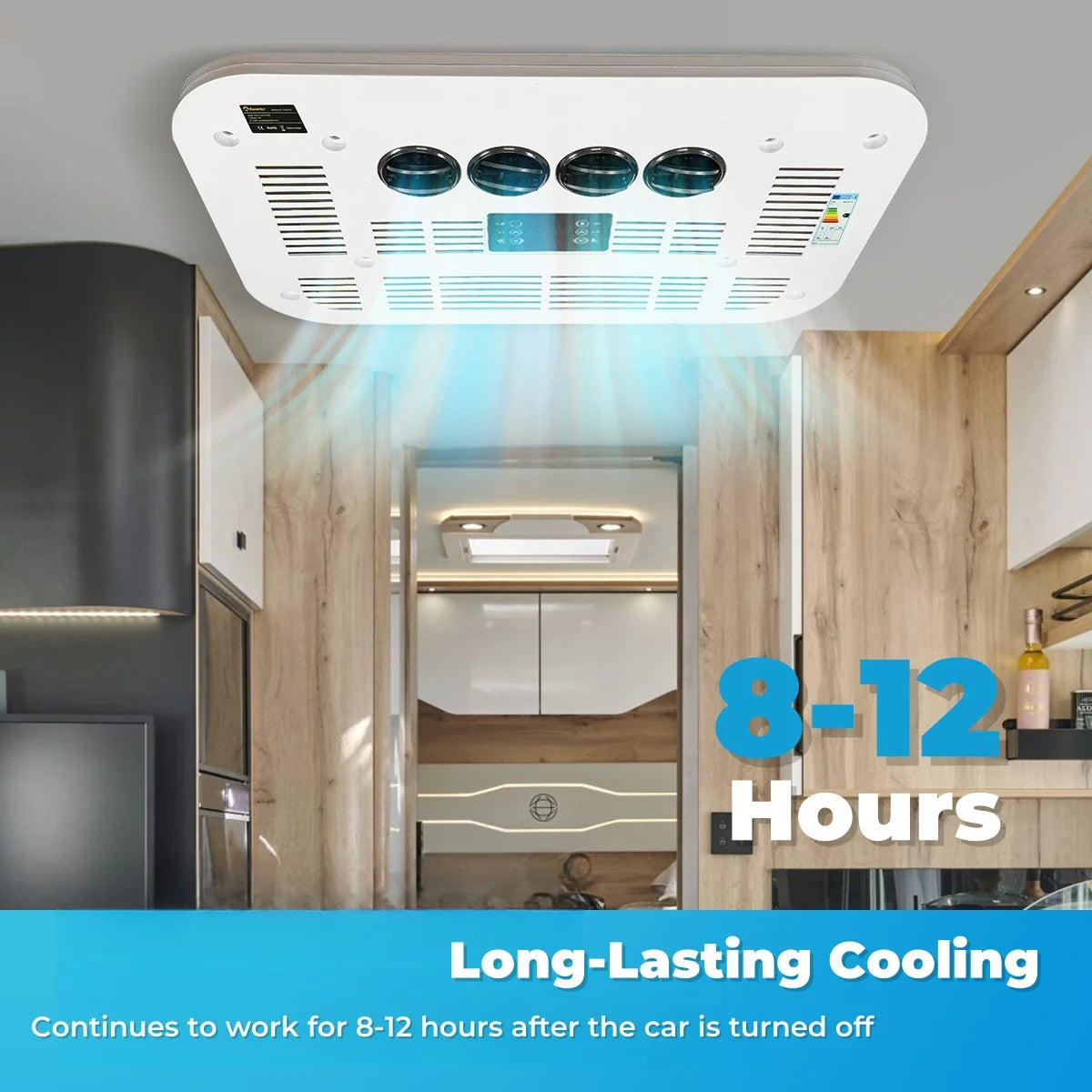 12V/24V Cool Rooftop Air Conditioner Electric Cool RV Rooftop Parking AC Unit For Truck Camper Van Caravans Garden