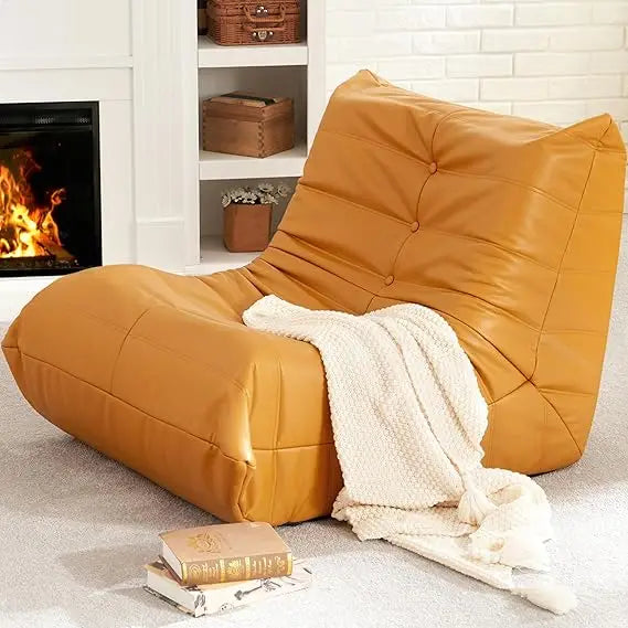 Bean Bag Chair Giant Bean Bag Sofa Memory Foam Bean Bag Couches for Adults, Leather Bean Bag Chairs for Living Room Bedroom Dor