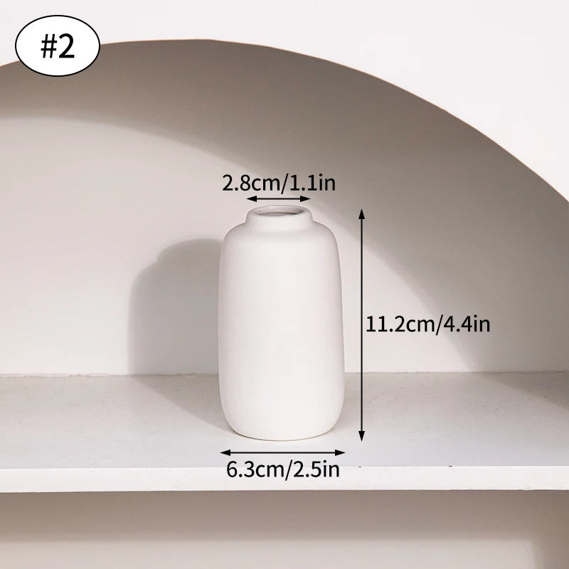 White Nordic Flower Vase Ceramic Vases Room Decor Modern Ceramic Flowers Bottle Plants Flower Pot Home Living Room Decoration